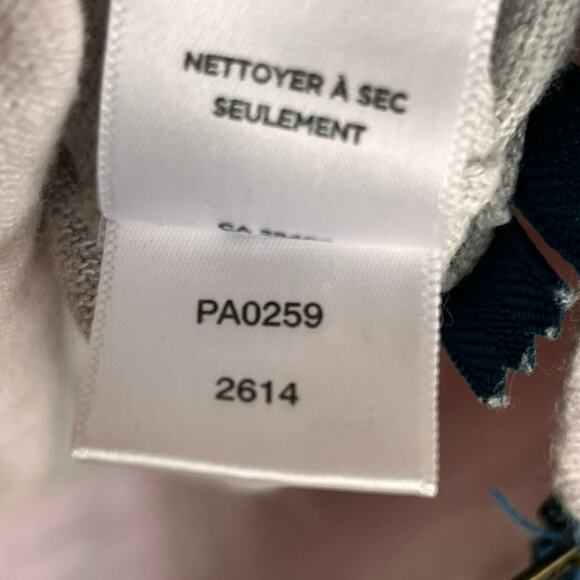 LILLA P Cotton Cashmere Women‎ Medium Gray Pink Blue Soft Turtle Cowl Zipper - Picture 8 of 8